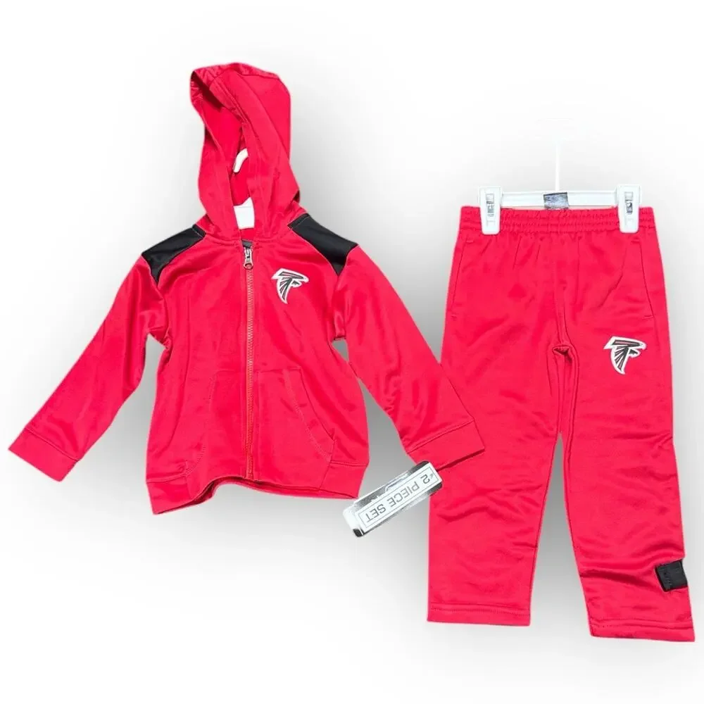 NEW Atlanta Falcons NFL Toddler Full-Zip Hoodie & Jogger Pants Set – Size 24M